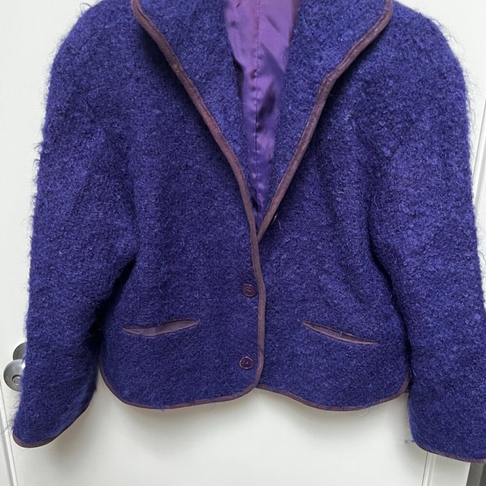 Anne Kleine II Vintage Mohair/Wool Jacket with Suede Trim